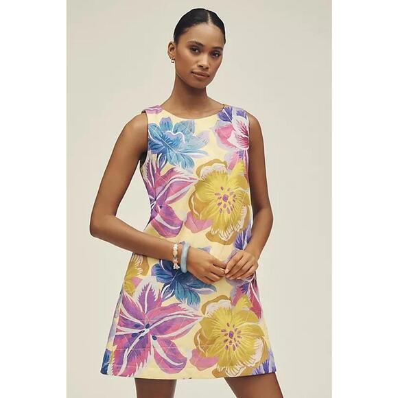 Farm Rio Floral Mini Shift Dress Sleeveless Women's Size XL Augusta Multicolor - Picture 1 of 4